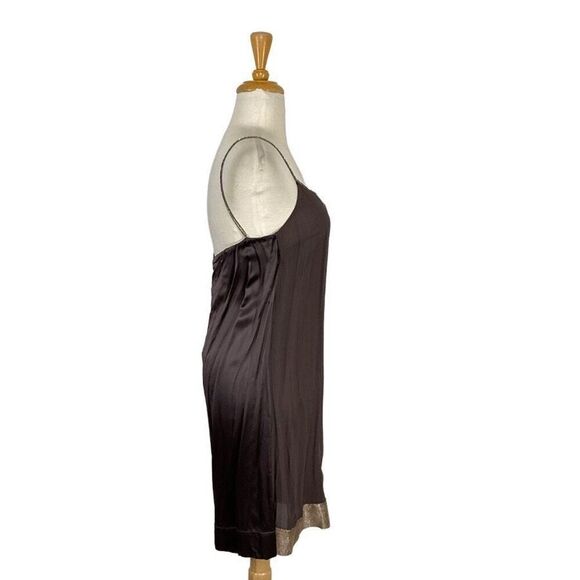 Stella McCartney M 40 Brown Slip Dress Crystal NWD Y2K does 20s VTG Gatsby $1295 - Picture 3 of 15